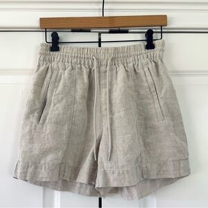 Athleta linen shorts summer drawstring high rise comfort resort size XS